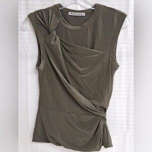 Alexander Wang T Draped Asymetrical Stretchy Jersey Sleeveless Top